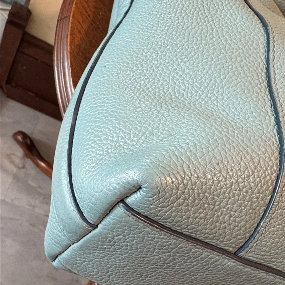 Coach Scout hobo bag 24770 pebbled Leather mineral blue gunmetal HW EUC